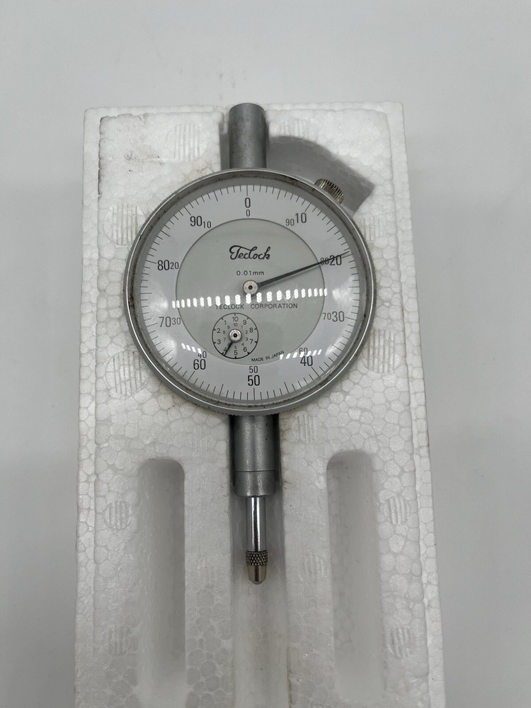 TECLOCK 0 - 1/4" Range 0-100 Reading Dial Drop Indicator - Satin Chrome