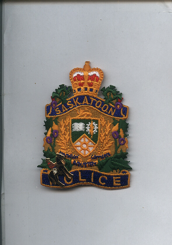 1980s Police Patch Saskatoon with Mounties Pin
