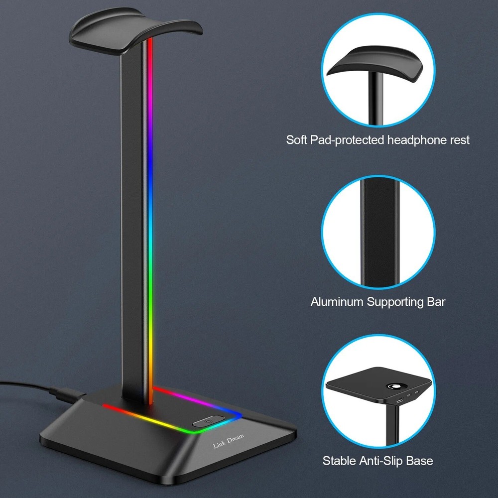 RGB Neon Light Gaming Headphone Stand