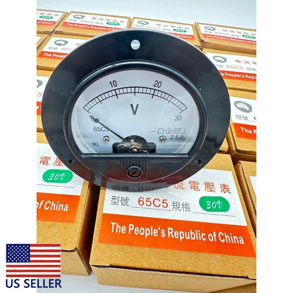 1PC DC 0 ~ 30V Round Analog Volt Pointer Needle Panel Meter Voltmeter
