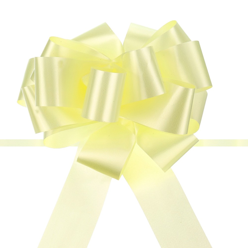 20pcs 5 Inch Large Pull Bow Big Gift Wrapping Bows Ribbon Light Yellow