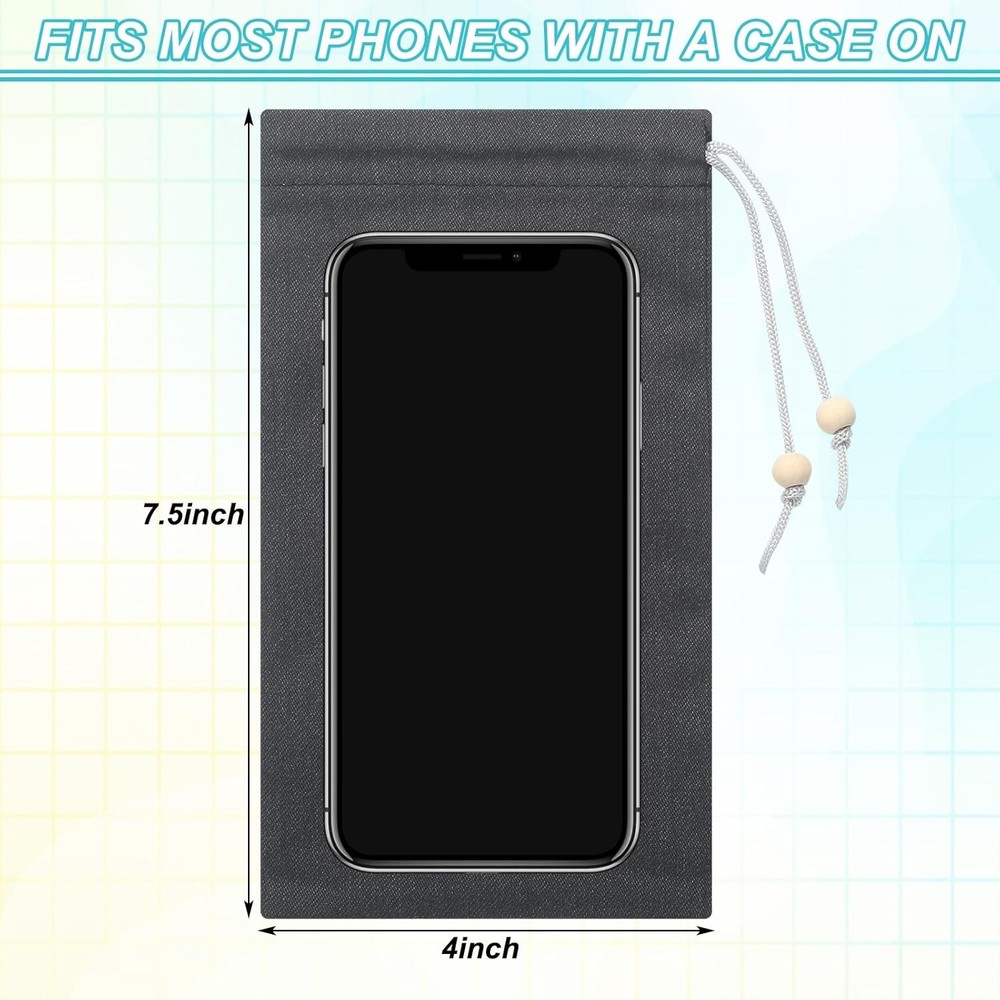 3 Pcs Emf Blocking Phone Case Shield Sleeve Protection Cell Black