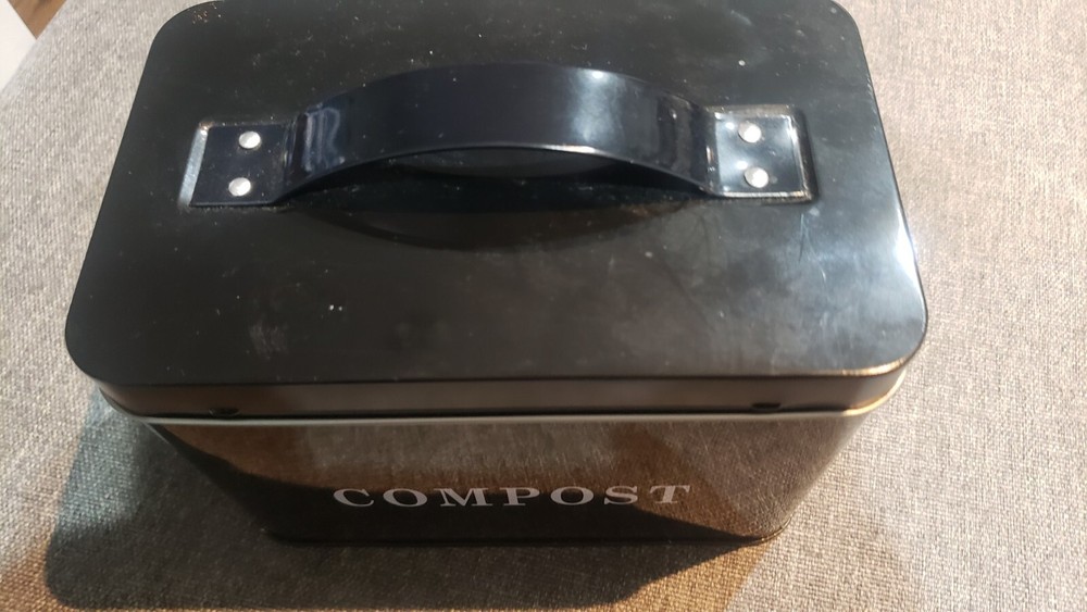 Never Used Small Compost Tin Box Black