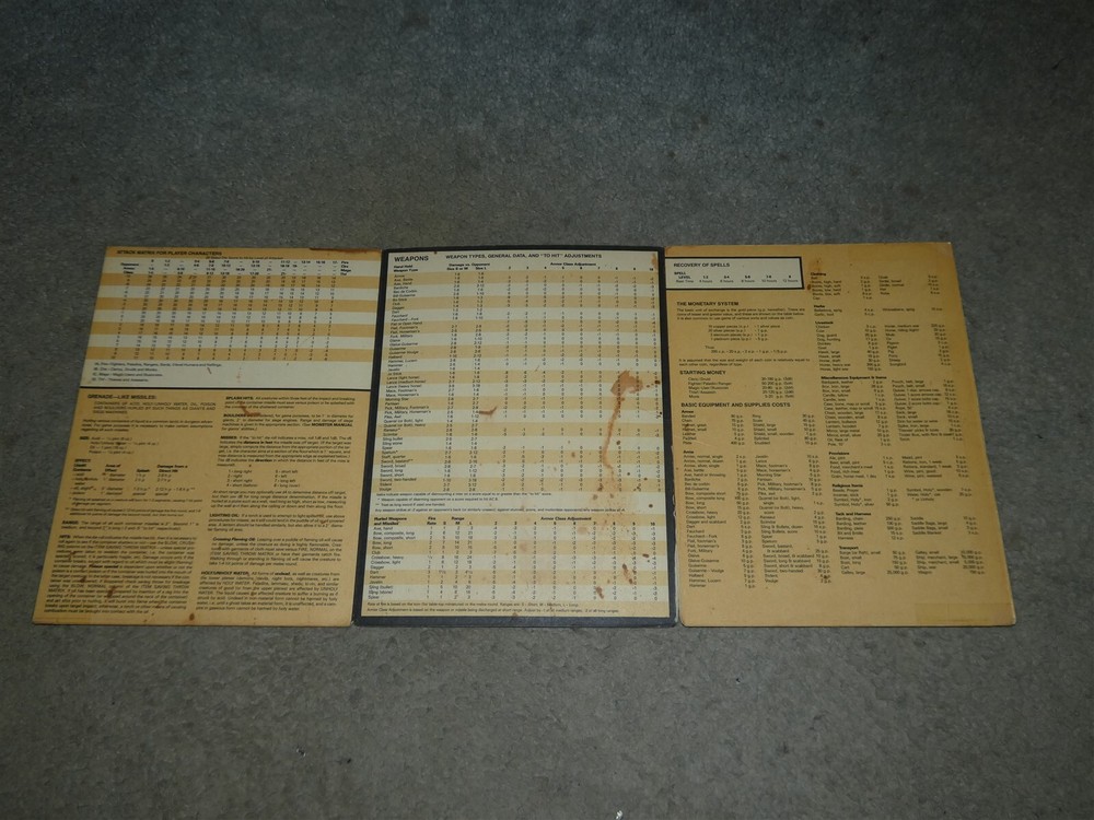 TSR: AD&D: Players Reference Screen