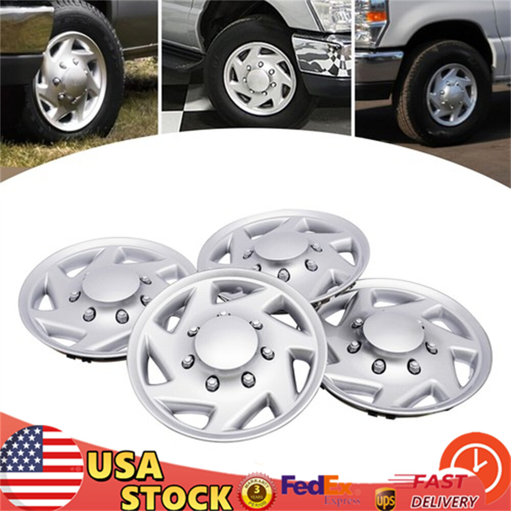 For Ford E250 E350 E450 Econoline 1999-2018 4pcs Silver Hub Caps Rim Simulators