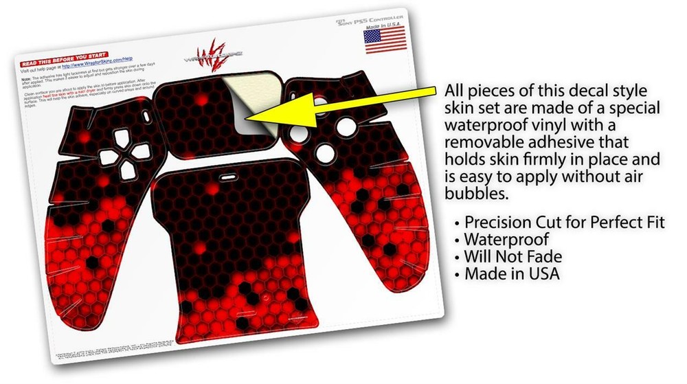 Skin Sony PS5 Controller HEX Red