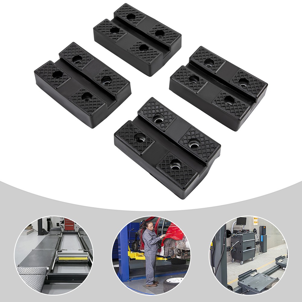 4pack Lifter Rubber Pad Black Rubber Arm Pad 4-hole Rectangular Lift Rubber Mat