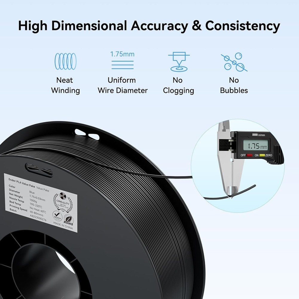 Creality PLA Filament Bundle 1.75mm 2kg Black & White