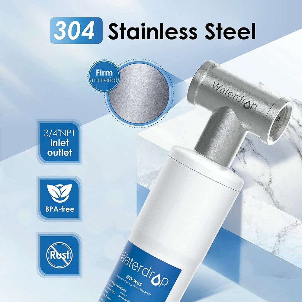 Waterdrop AP431 AP430SS Whole House Scale Inhibitor Filter,Heater Softener