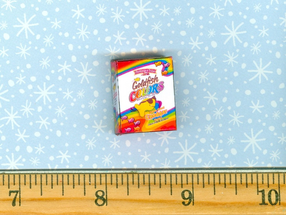 Dollhouse Miniature Size Rainbow Fish Cracker Box