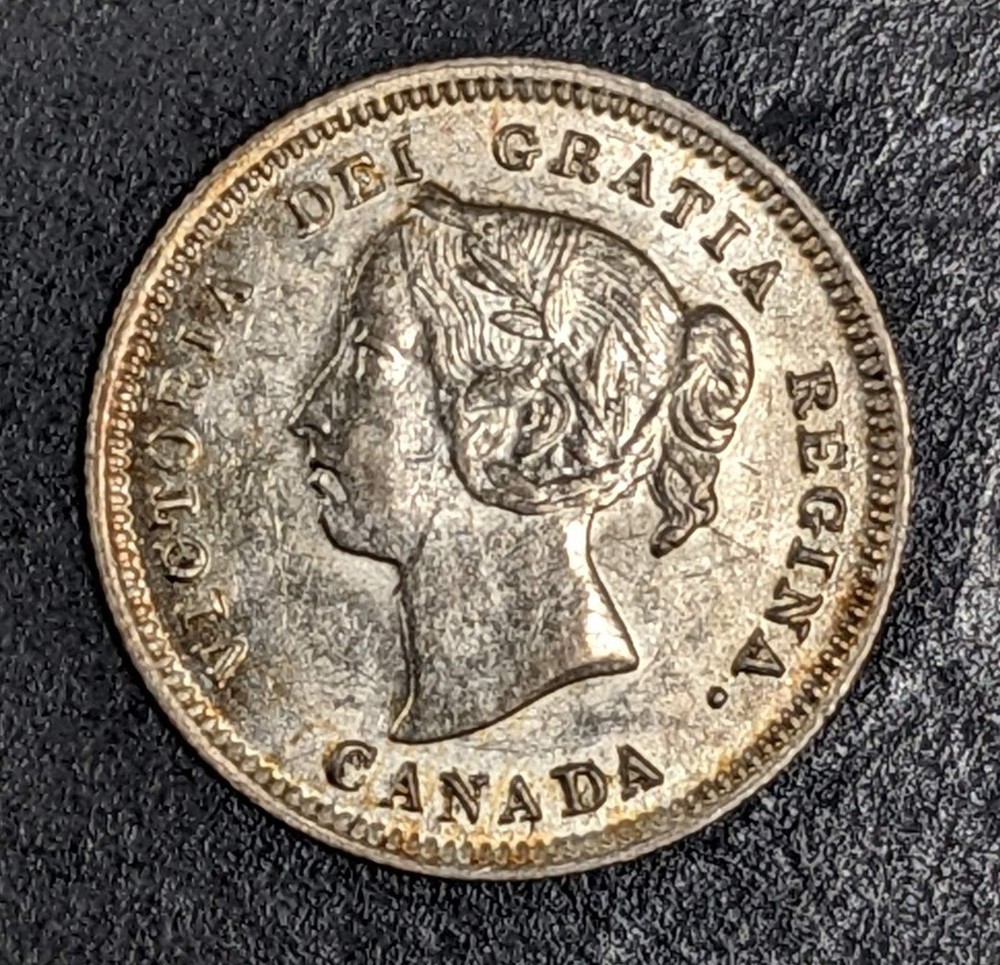 1890 H Canada 5 Cent Silver Victoria