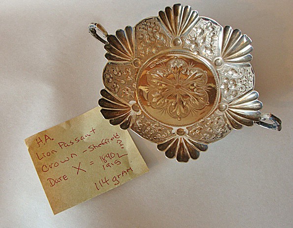 Ornate Sterling Silver Dish / Bowl ... 114 grams