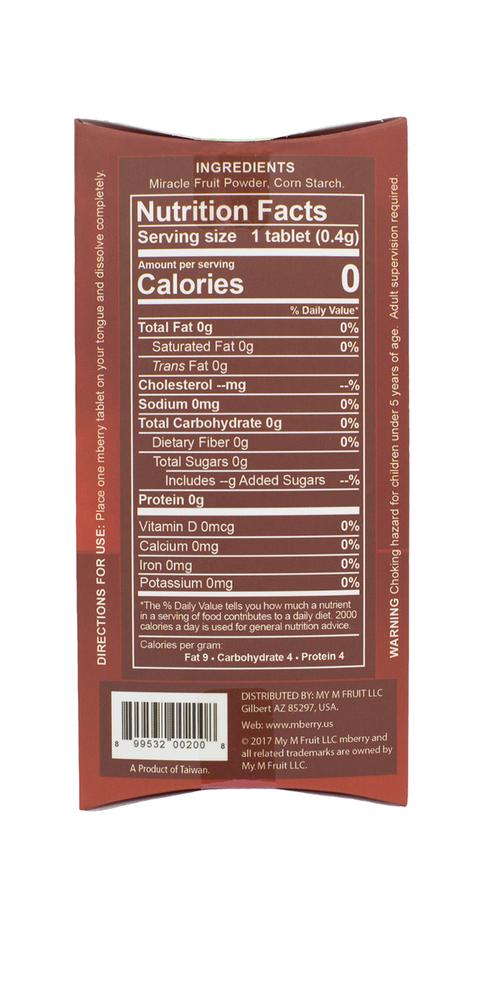 mberry Miracle Fruit Tablets, Single Pack (10 Tablets), Turn Sour into Sweet