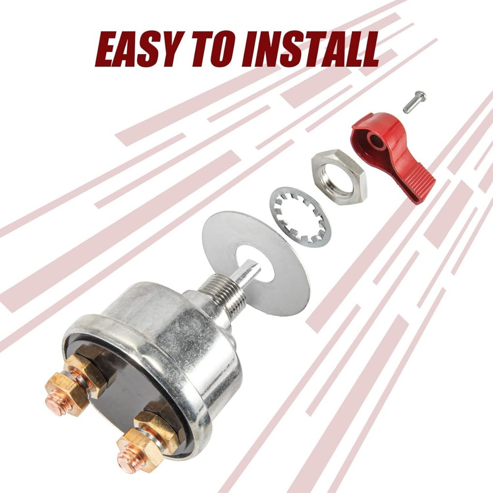 Battery Kill Switch For 12-24V DC Systems With 3/8" Copper Terminal Stud Size