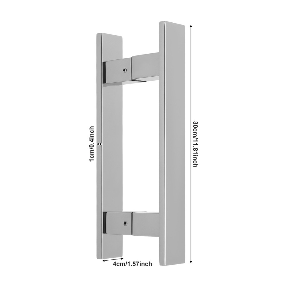 Silver Stainless Steel Pull Handles H-shaped Door Pull Handle For Glass Door