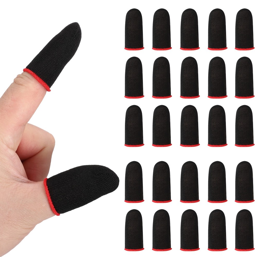 Mobile Gaming Finger Sleeve, 40 Pack Controller Finger Thumb Sleeve, Red