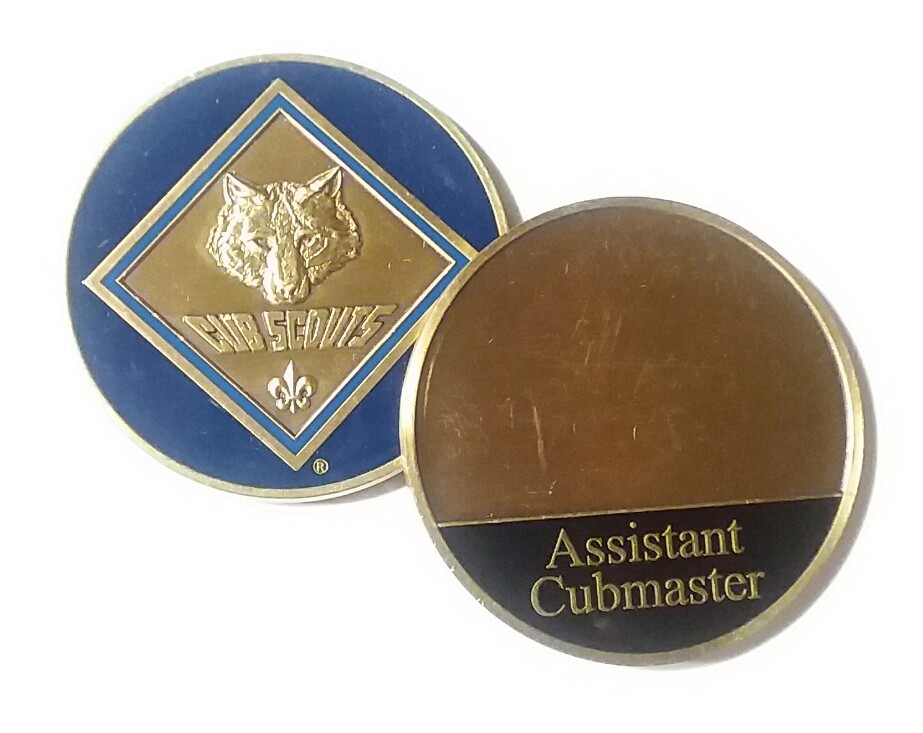 Cub Scout Assistant Cubmaster Engravable Enamel BSA Challenge Coin