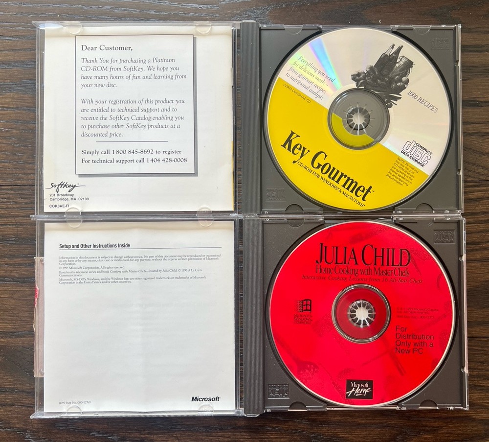 Key Gourmet & Home Cooking Master Chefs CD-ROM Computer Software For Windows