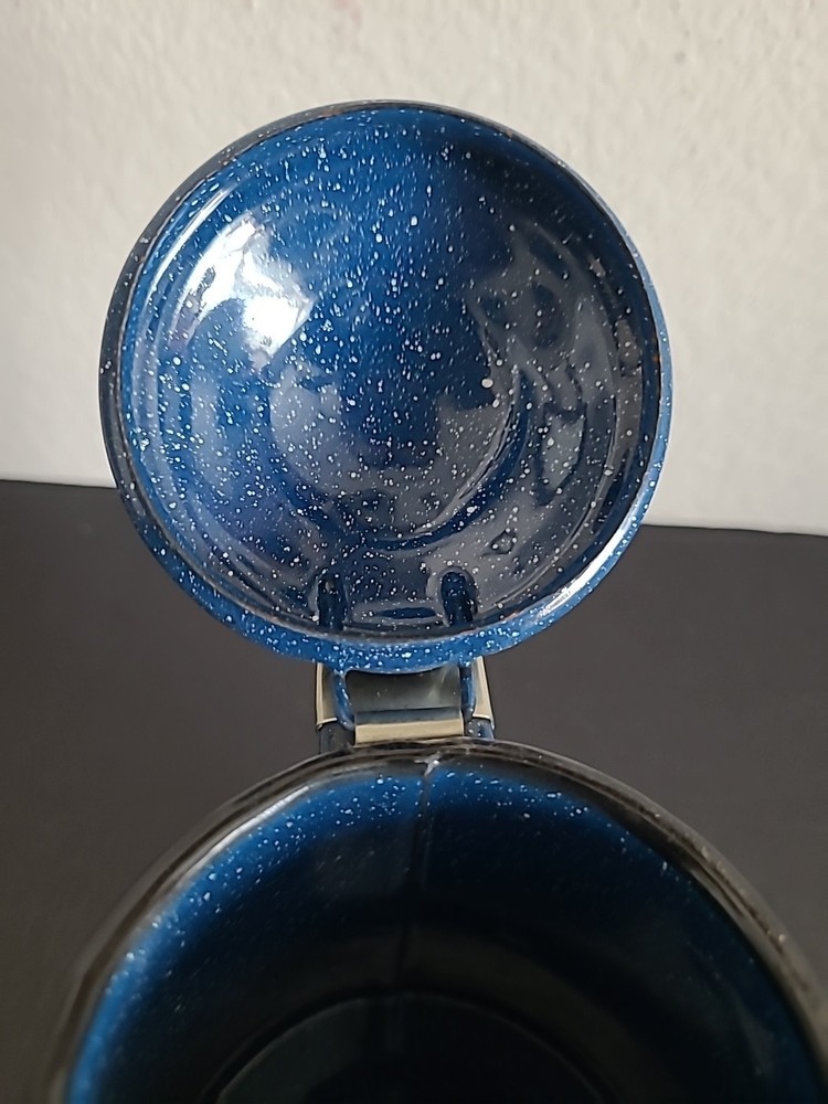 Blue And White Speckled Enamelware Coffee Percolator