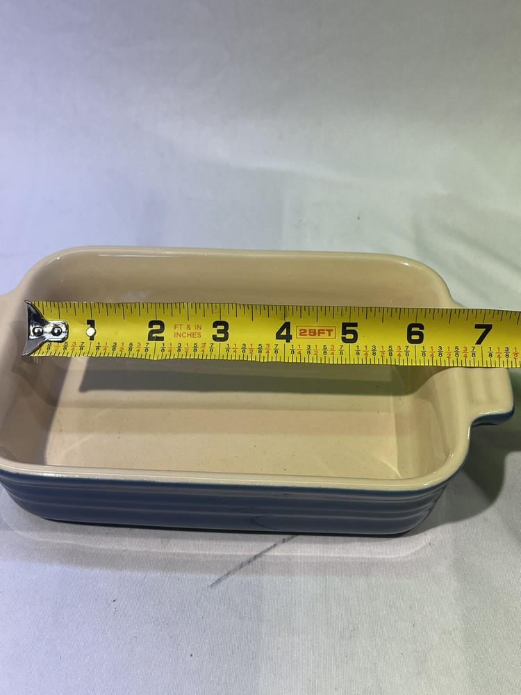 Le Creuset Small Blue Rectangular Stoneware 11-20 Baking Casserole Dish 7"x5"