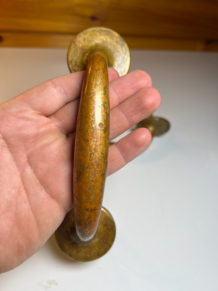 Large Heavy Duty Antique Brass Bronze Dummy Door Pull Pulls Handle Handles Set