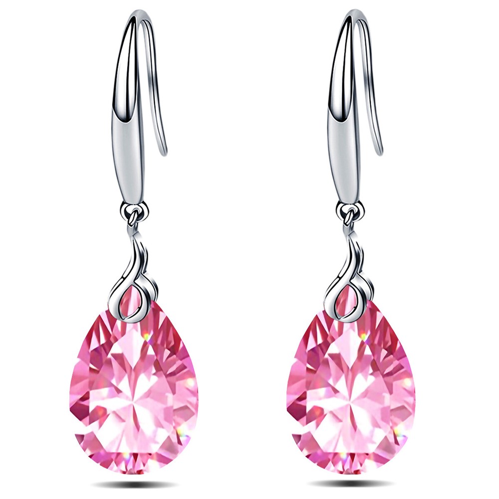 Dangle Earring 925 Silver 13mm Pear Shape Swarovski Element Crystal Drop Earring