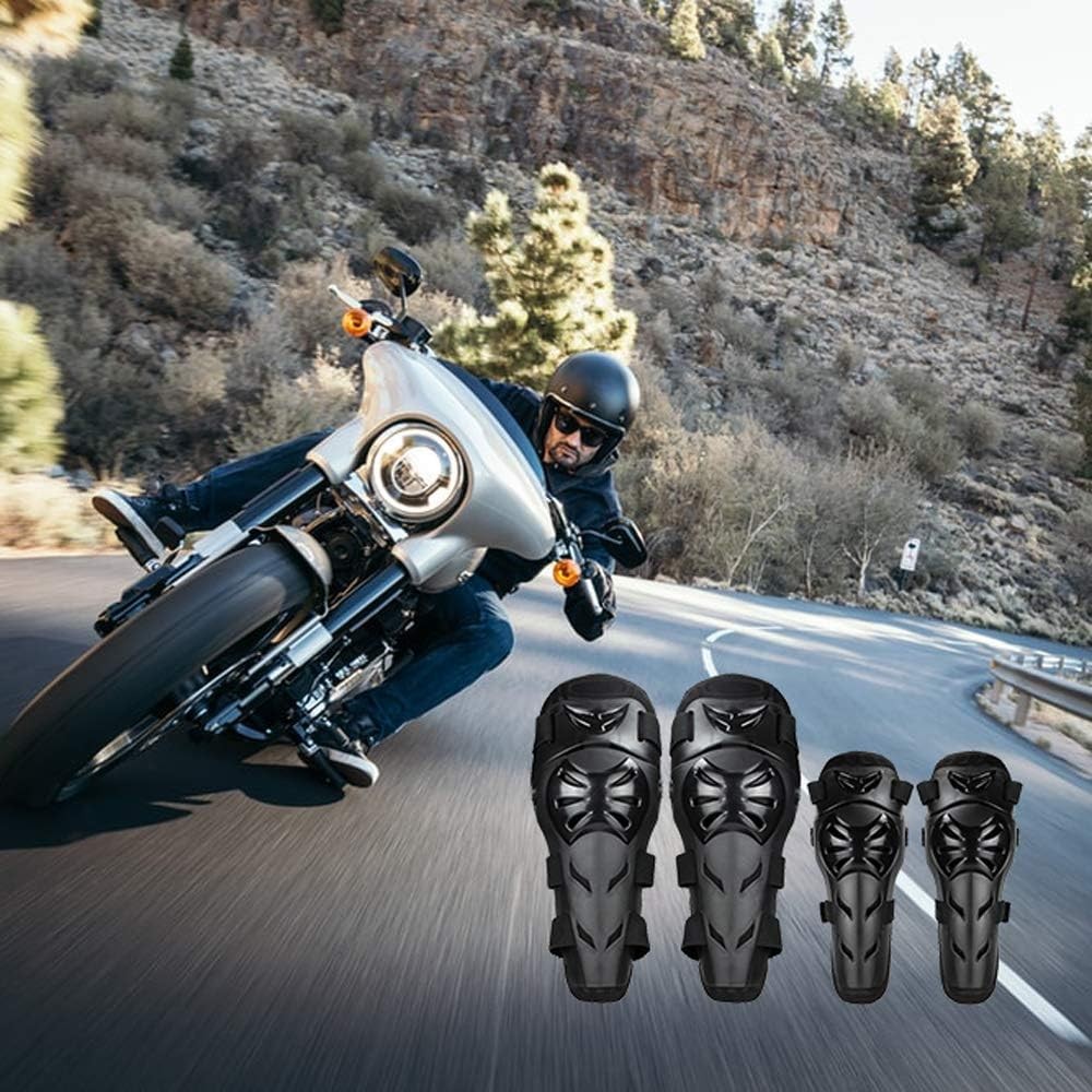 4 Pack Knee and Elbow Pads Adjustable Protective Armor for Motorcycle Cycling