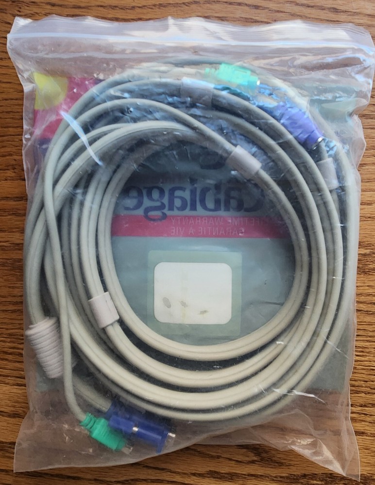 15 ft PC99 3-in-1 KVM Extension Cable