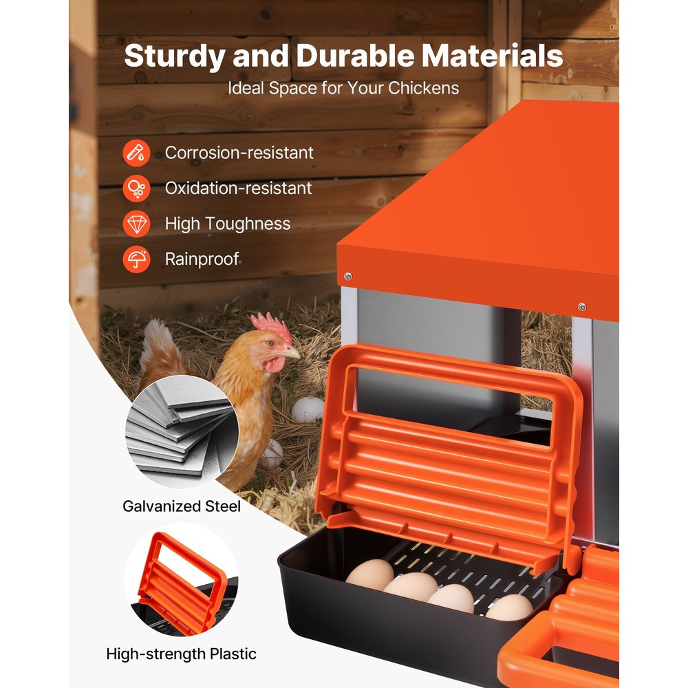 Uimoso 2-Tier Chicken Nesting Box with 8 Compartments for Egg Collection