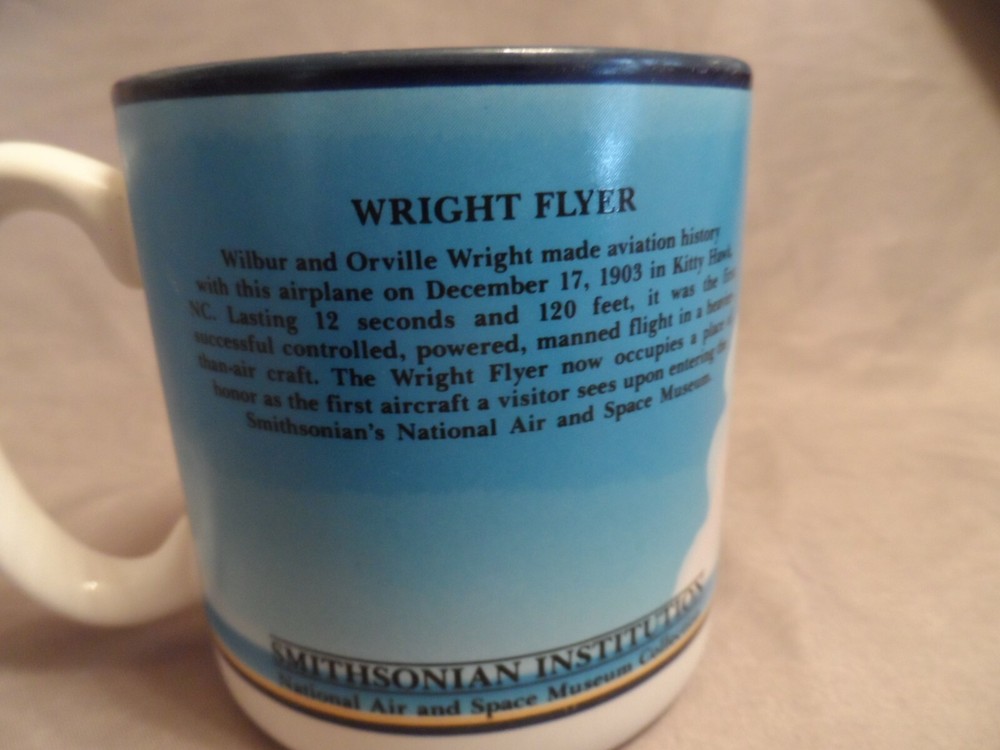 1988 Smithsonian Institution Famous Flight Mug WRIGHT FLYER Wright Brothers