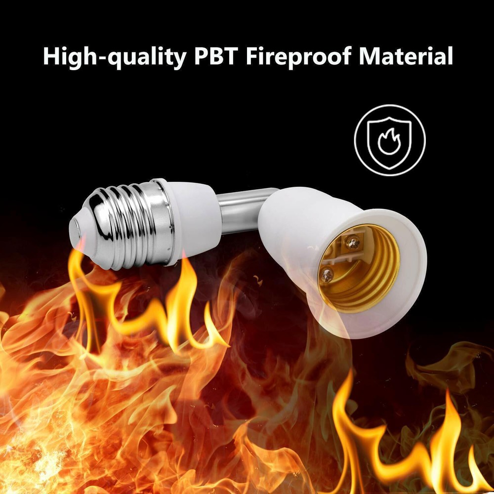 8 Pack E26/E27 Light Socket Extender 4.5 Inch Extension Adjustable Vertical 90°