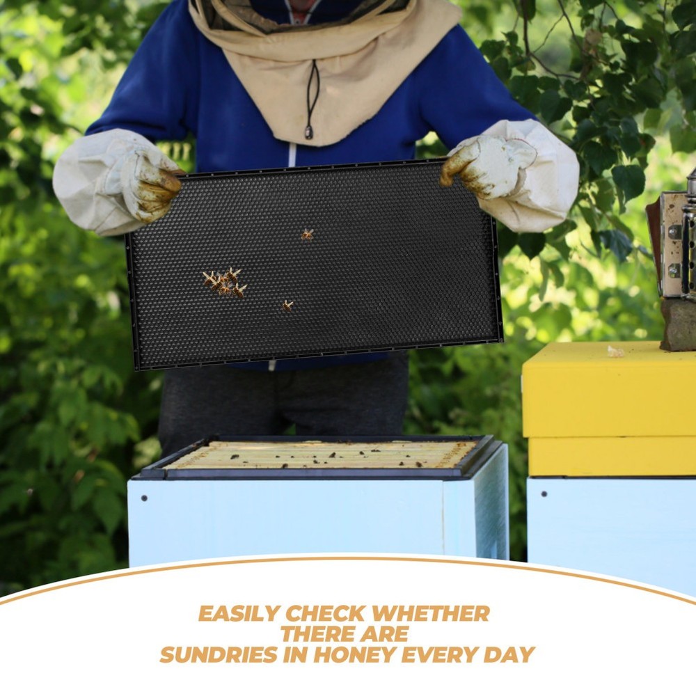 Beehive Frame with Black ABS Plastic and Wax Foundation for Beekeeping Use