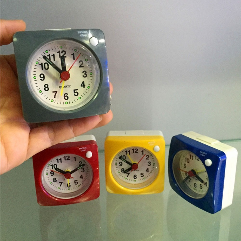 Mini Alarm Clock LED Desk Clock Easy To Operate Silent Quartz Movement
