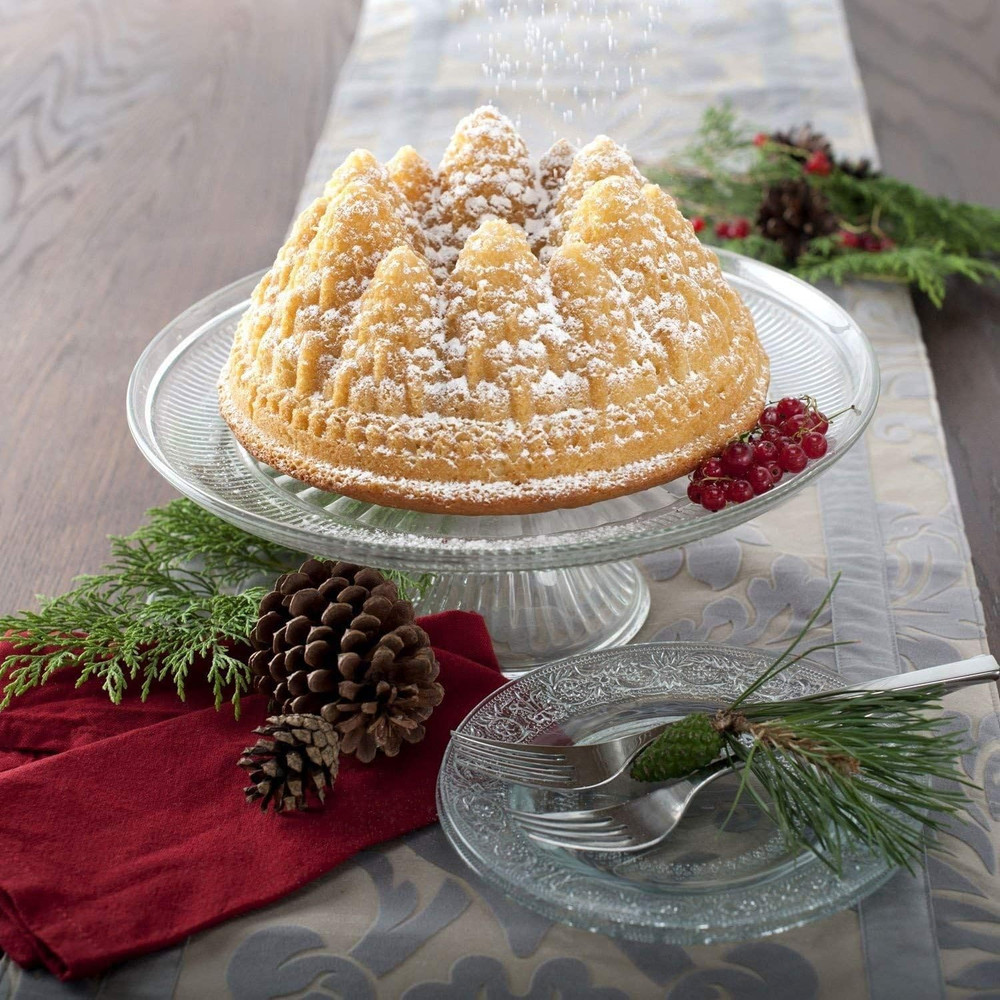 Pine Forest Bundt, Sparkling Silver, 9 Cup