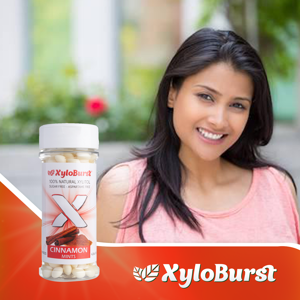 Xyloburst Xylitol Cinnamon Mints 200 Count Jar