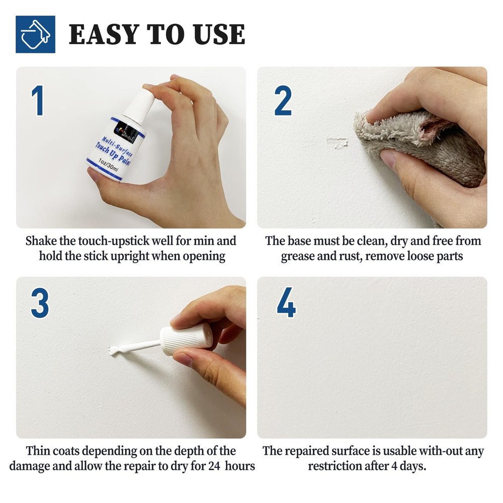 Touch Up Paint Kit For Universal White Multi Surface Scratch Repair Pro Paint