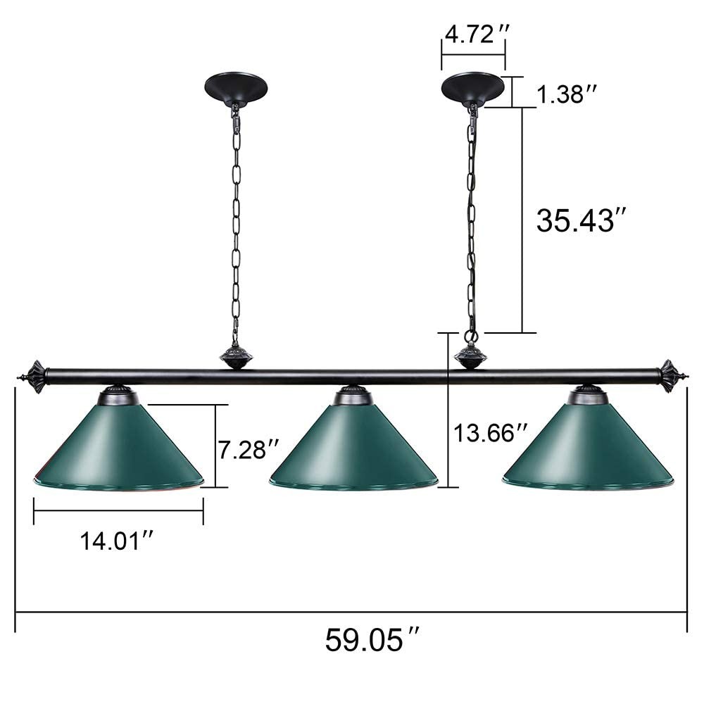 Pool Table Light, 59” Hanging Billiard Lights, Adjustable Kitchen Island Ligh...