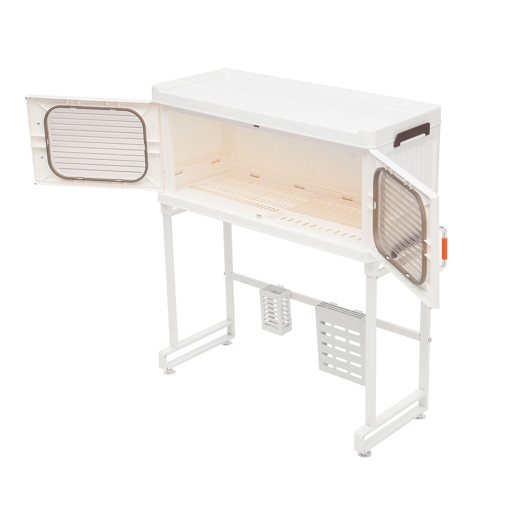 1 Layer Standing Kitchen Shelf Kitchen Cabinet Standing Storage Shelf White