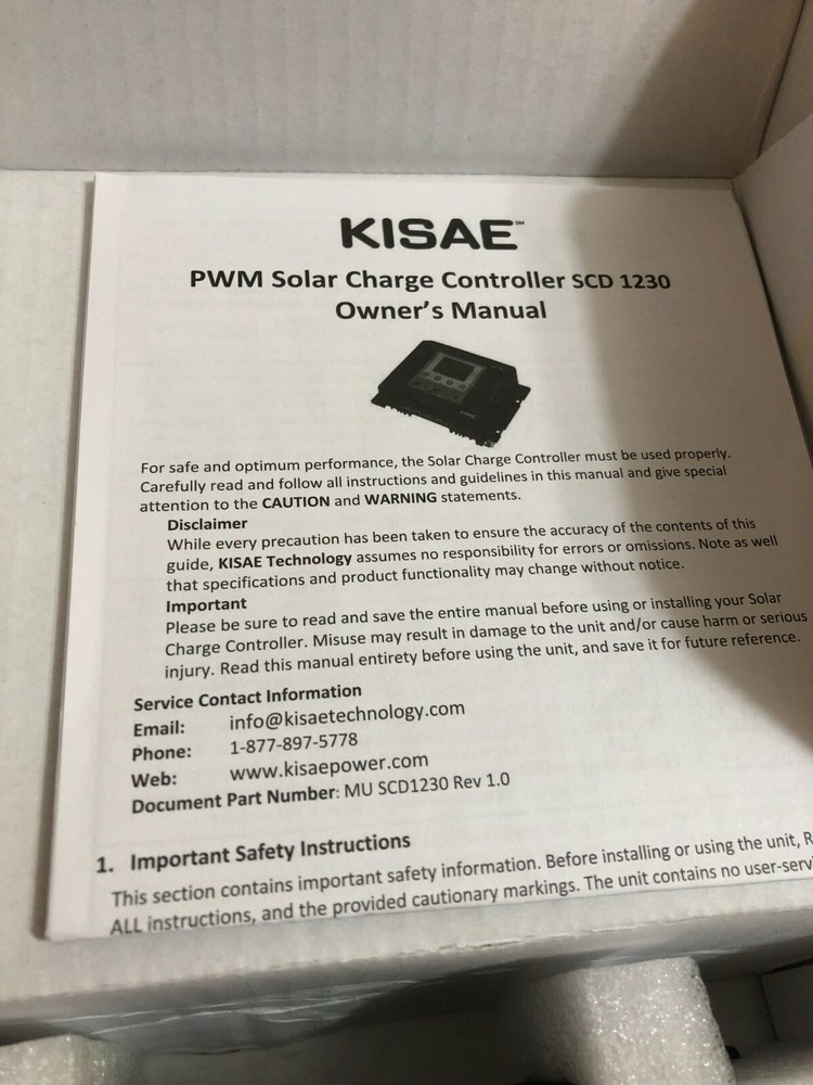 Kisae Technology 30A SCD1230 Solar Regulator Charge Controller DC12/24V LCD ~