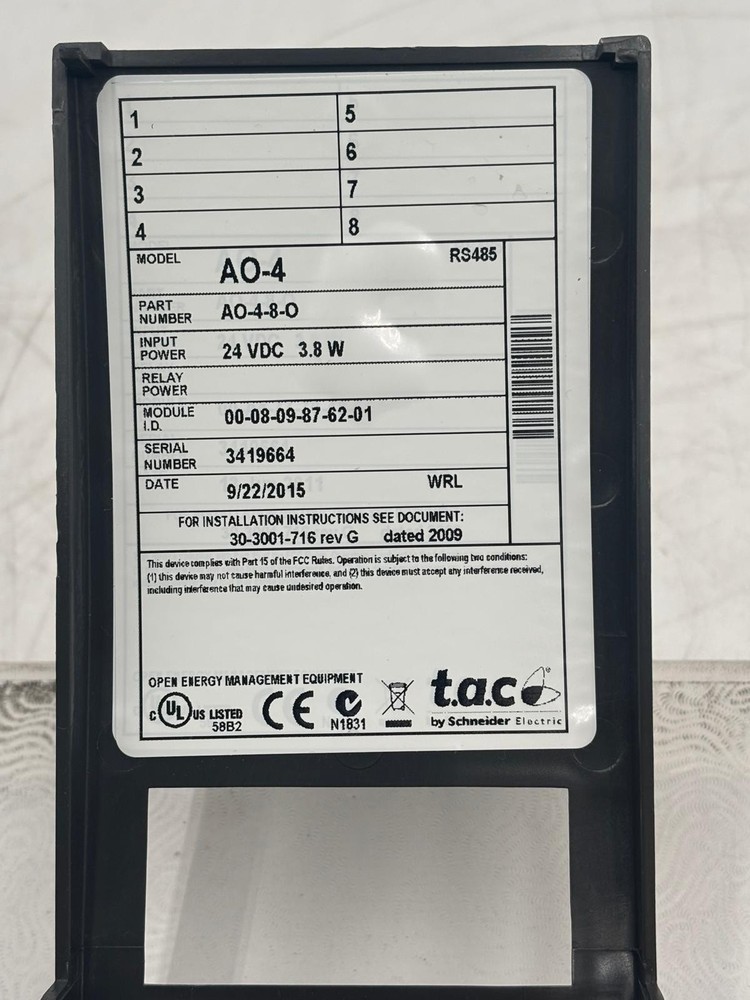 SCHNEIDER ELECTRIC AO-4-8-O PLC Module