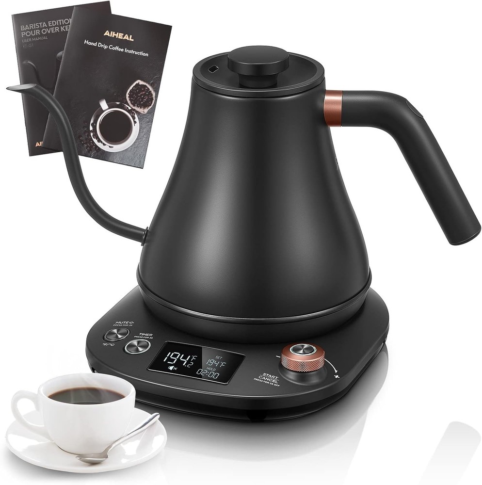 Electric Gooseneck Kettle Temperature Control Pour Over Electric Kettle Coffee &