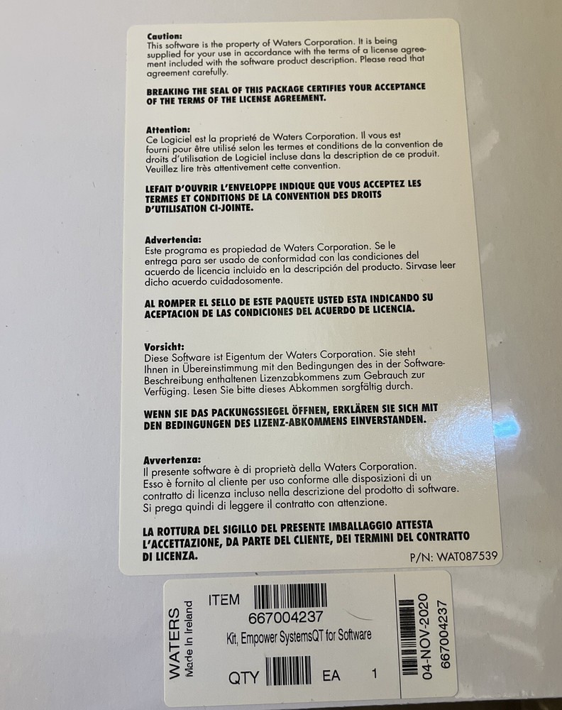 Waters Empower 3 SystemsQT For Software Kit 667004237