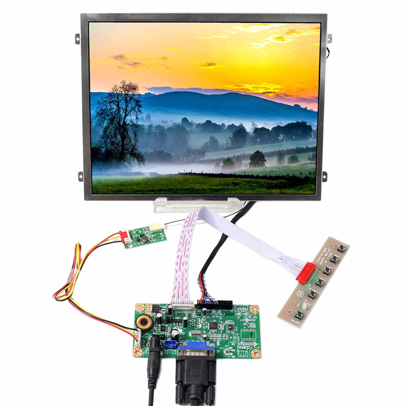 10.4inch IPS LCD Screen 1024x768 Display Panel with VGA+DVI LCD Controller Board