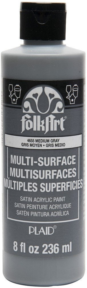 FolkArt Multi-Surface Acrylic Paint 8oz-Medium Gray