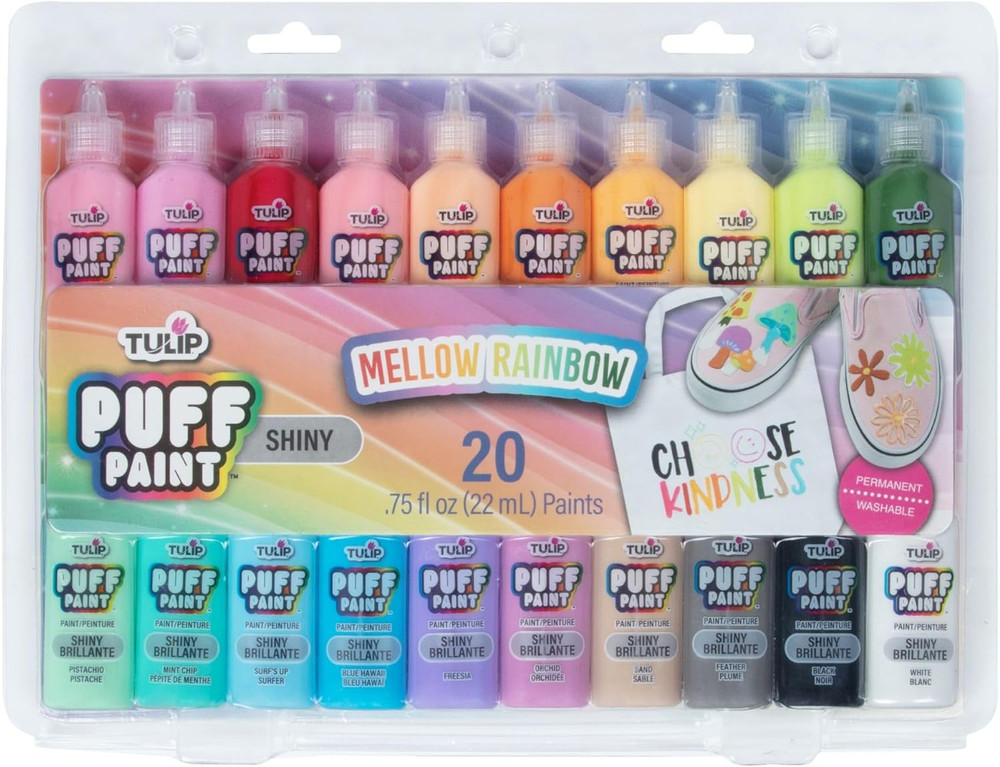 Dimensional Fabric Paint, Mellow Rainbow 20 Count