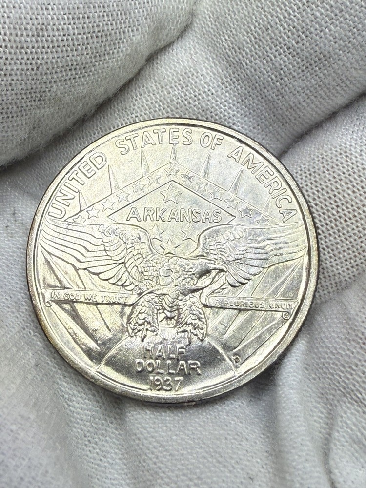 1937-D Arkansas Commemorative Half Dollar, Solid Gem BU++ I34
