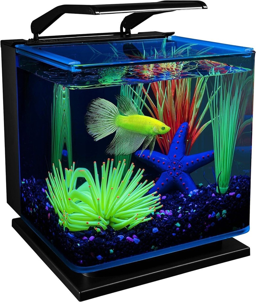 3 Gallons Betta Shadowbox Aquarium Kit w/ LED Lighting System Tabletop Display