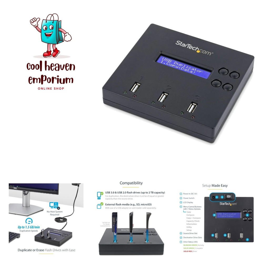 Standalone 1 to 2 USB Flash Drive Duplicator / Cloner / Eraser, Multiple USB ...