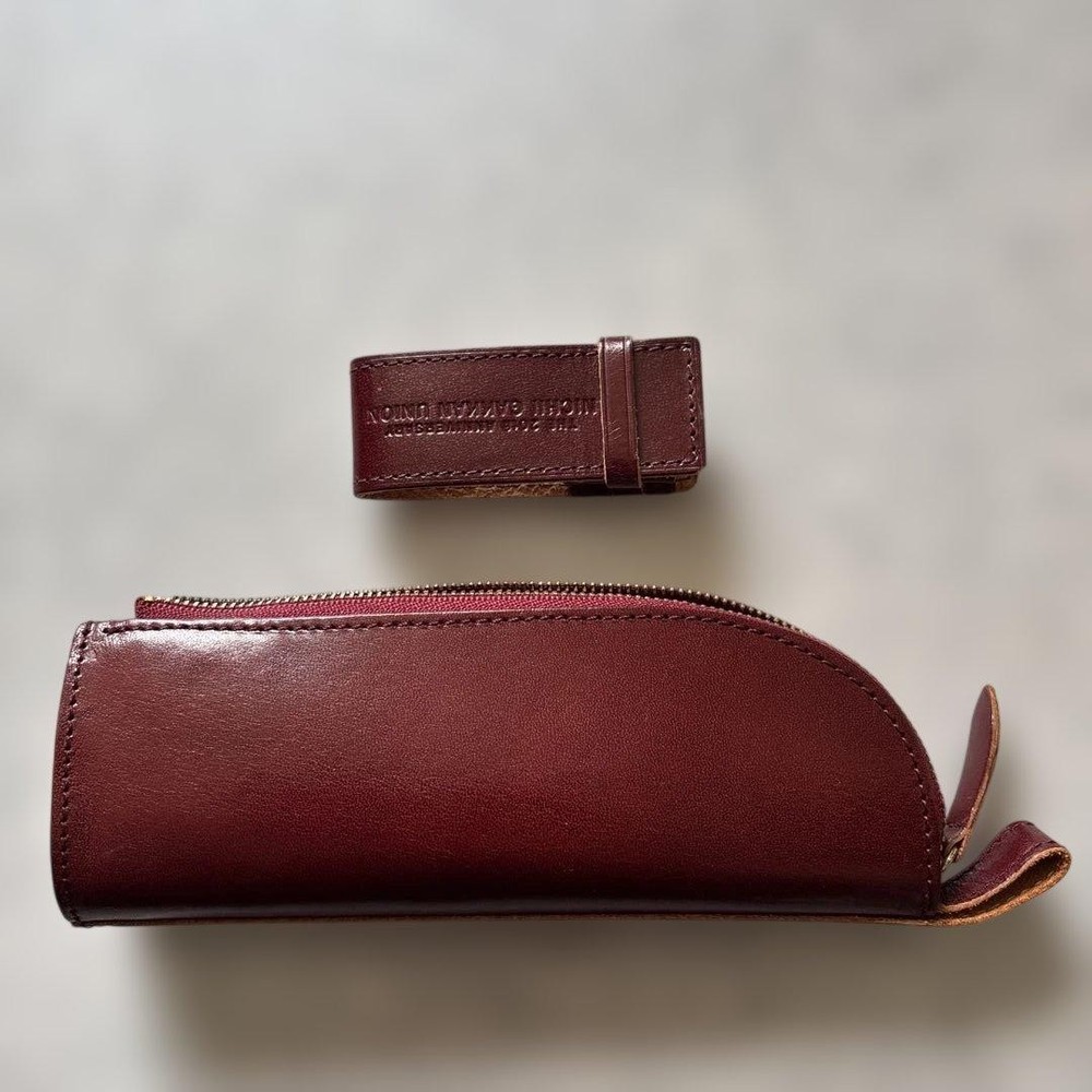 burgundy leather pencil case #4bfc18