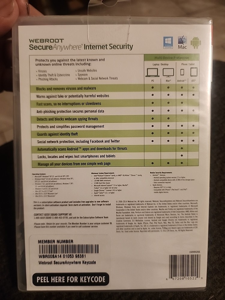 Webroot SecureAnywhere Internet Security - Full Version for Windows & Mac...